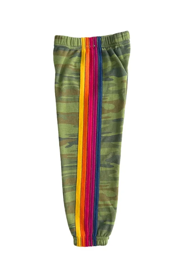 Kids Kids Collection Aviator Nation KID039S 5 STRIPE SWEATPANTS 8211 CAMO