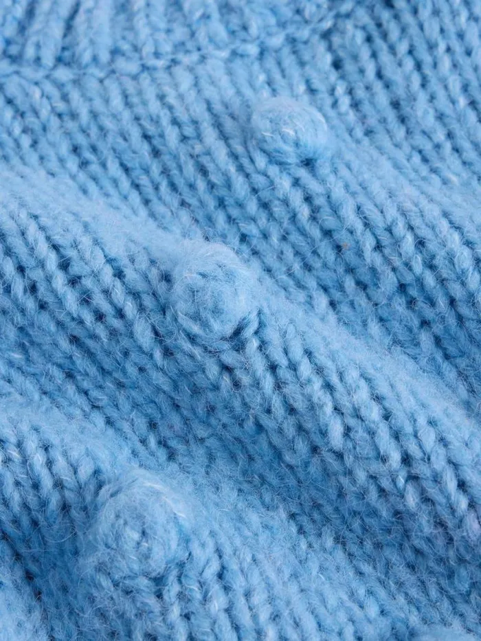 Kids Kids Pom Pom Jumper Bright Blue White Stuff Knitwear