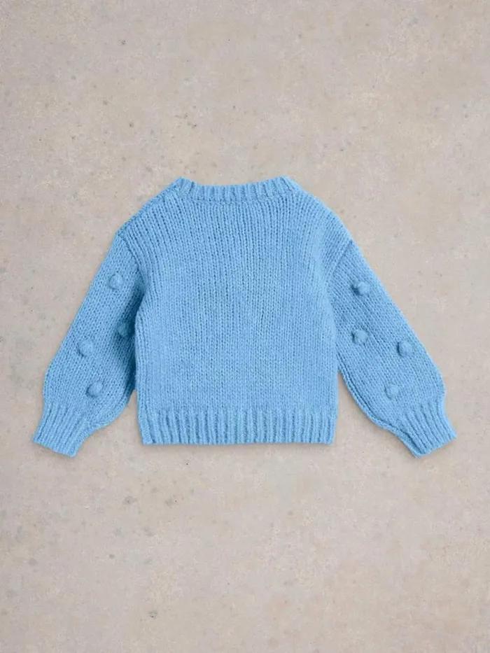 Kids Kids Pom Pom Jumper Bright Blue White Stuff Knitwear