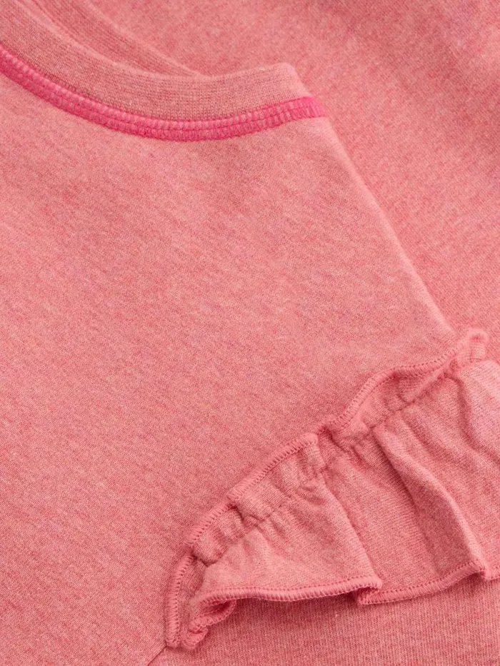 Kids Kids Sadie Swan Crew Neck Sweat Mid Pink White Stuff Knitwear