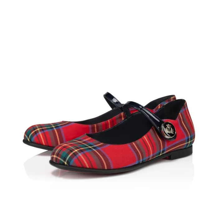 Kids Melodie Chick Ballerinas 8211 Tartan Printed Cotton 8211 Multicolor Christian Louboutin Ballerinas Kids Melodie Chick Ballerinas 8211 Tartan Printed Cotton 8211 Multicolor Christian Louboutin Ballerinas