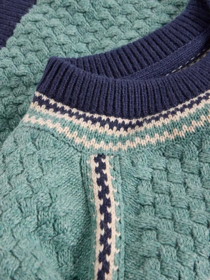 Kids Raglan Detail Crew Jumper Light Green White Stuff Knitwear