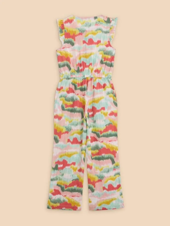 Kids Tie Dye Printed Jumpsuit Pink Multi White Stuff Playsuits