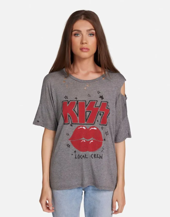 Kierstyn KISS Local Crew Heather Grey Women039s Lauren Moshi Short Sleeve