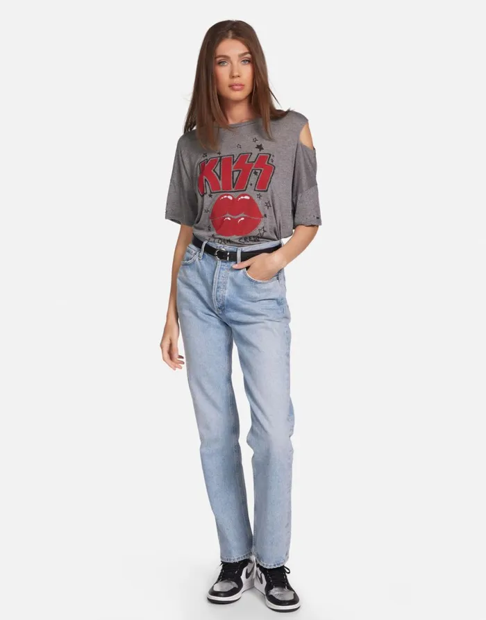 Kierstyn KISS Local Crew Heather Grey Women039s Lauren Moshi Short Sleeve
