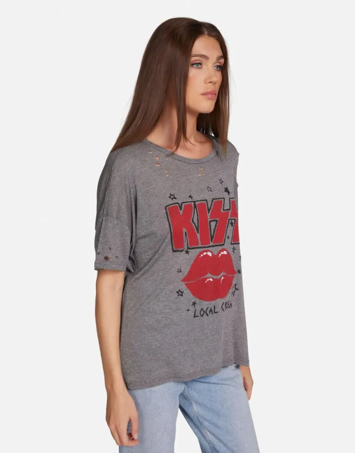 Kierstyn KISS Local Crew Heather Grey Women039s Lauren Moshi Short Sleeve