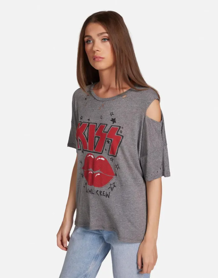 Kierstyn KISS Local Crew Heather Grey Women039s Lauren Moshi Short Sleeve