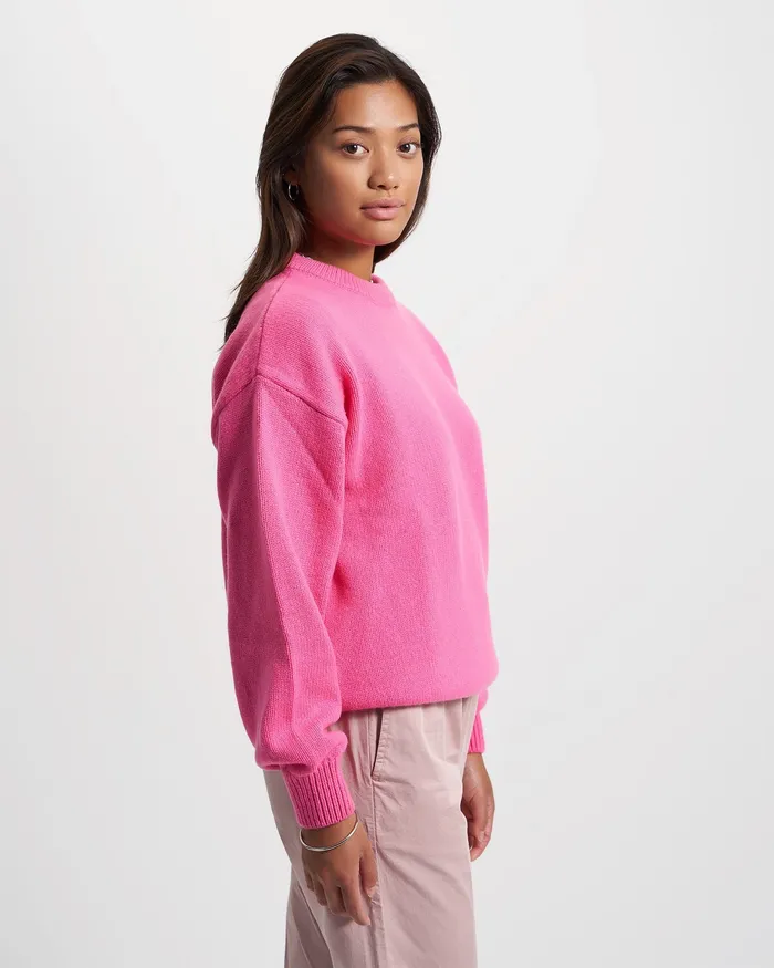 Knit Sweaters Oversized Merino Wool Crew 8211 Marine Blue Colorfulstandard Women