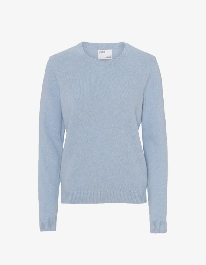 Knit Sweaters Women Classic Merino Wool Crew 8211 Polar Blue Colorfulstandard Women