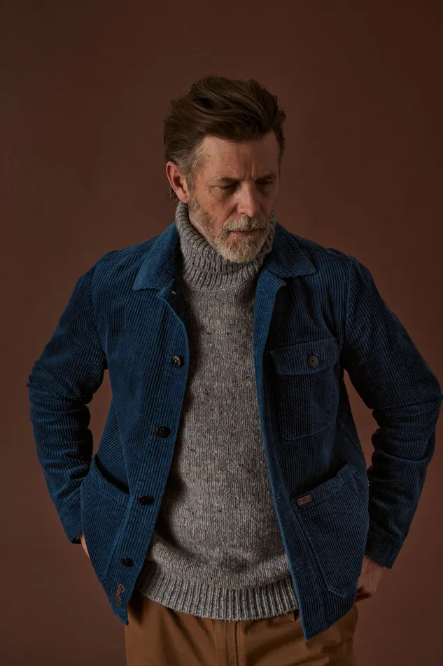 Knits MOS MOSH Men MMGGiorgio Autumn Roll Neck Knit Ocean Blue Melange