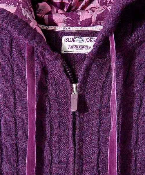 Knitwear and Cardigans Apparel Joebrowns Sloe Joes Knitted Cable Zip Up Cardigan Purple Knitwear and Cardigans Apparel Joebrowns Sloe Joes Knitted Cable Zip Up Cardigan Purple