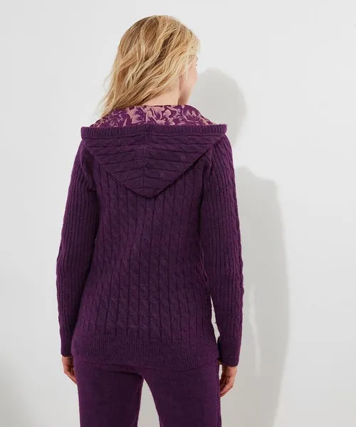 Knitwear and Cardigans Apparel Joebrowns Sloe Joes Knitted Cable Zip Up Cardigan Purple Knitwear and Cardigans Apparel Joebrowns Sloe Joes Knitted Cable Zip Up Cardigan Purple