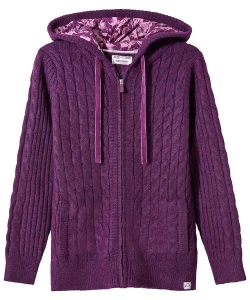 Knitwear and Cardigans Apparel Joebrowns Sloe Joes Knitted Cable Zip Up Cardigan Purple Knitwear and Cardigans Apparel Joebrowns Sloe Joes Knitted Cable Zip Up Cardigan Purple