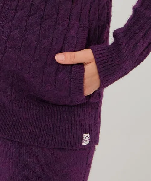 Knitwear and Cardigans Apparel Joebrowns Sloe Joes Knitted Cable Zip Up Cardigan Purple Knitwear and Cardigans Apparel Joebrowns Sloe Joes Knitted Cable Zip Up Cardigan Purple