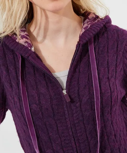 Knitwear and Cardigans Apparel Joebrowns Sloe Joes Knitted Cable Zip Up Cardigan Purple Knitwear and Cardigans Apparel Joebrowns Sloe Joes Knitted Cable Zip Up Cardigan Purple