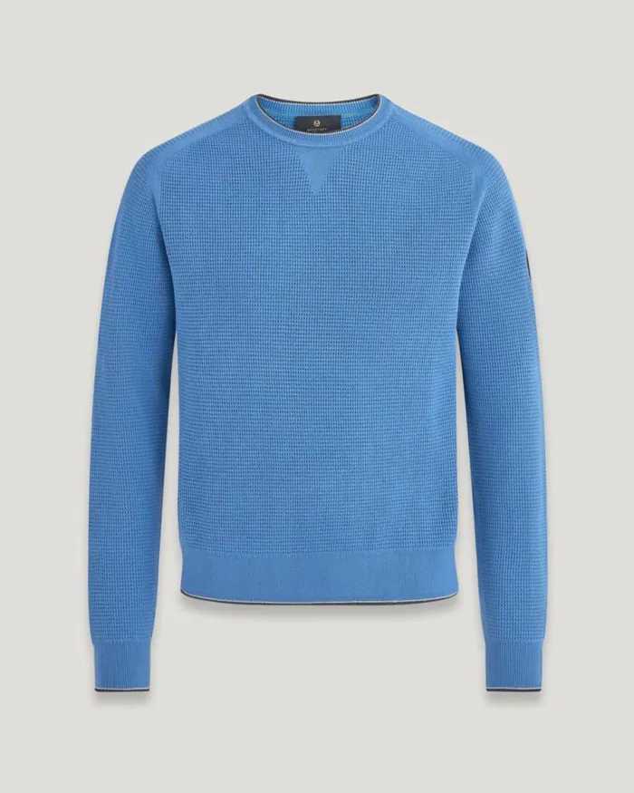 Knitwear Men Belstaff Cole Crewneck Jumper Moonlight Blue