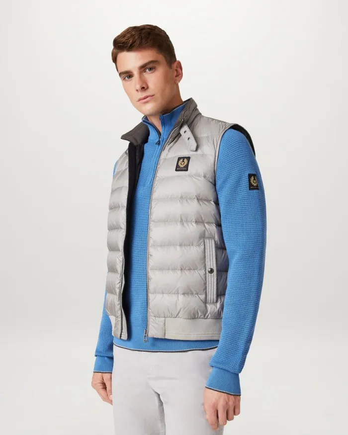 Knitwear Men Belstaff Cole Quarter Zip Jumper Moonlight Blue Knitwear Men Belstaff Cole Quarter Zip Jumper Moonlight Blue