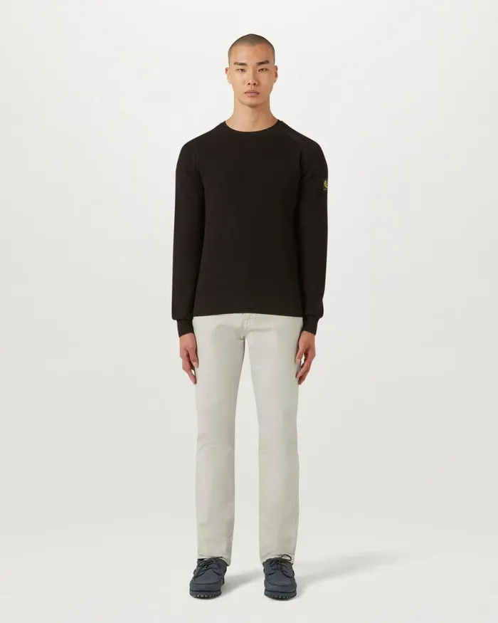 Knitwear Men Belstaff Guide Crewneck Jumper Black Knitwear Men Belstaff Guide Crewneck Jumper Black