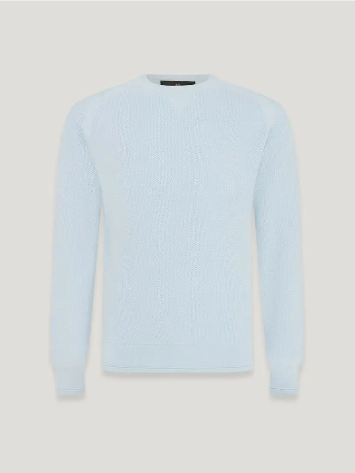 Knitwear Men Belstaff Guide Crewneck Jumper Sky Blue