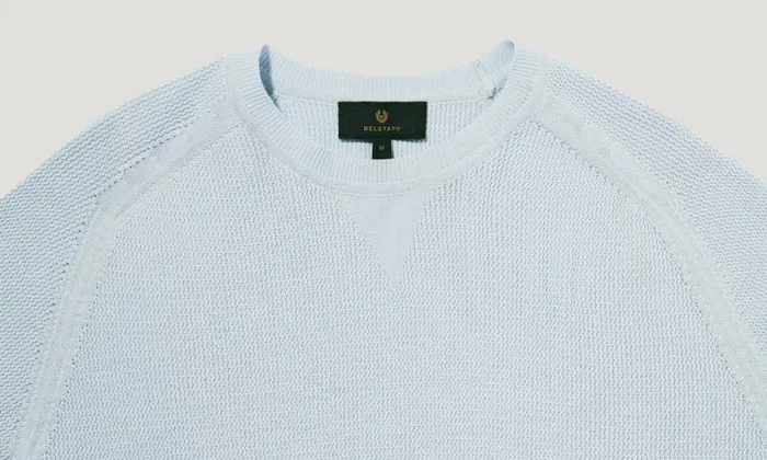 Knitwear Men Belstaff Guide Crewneck Jumper Sky Blue