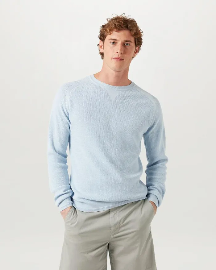 Knitwear Men Belstaff Guide Crewneck Jumper Sky Blue
