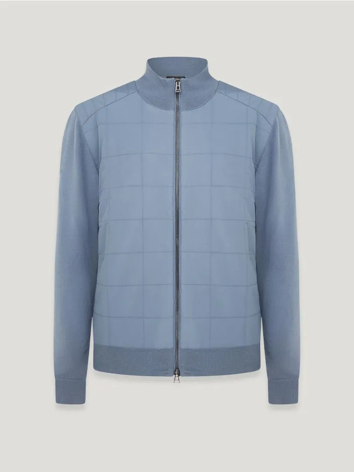 Knitwear Men Belstaff Kelbrook Zip Cardigan Blue Flint