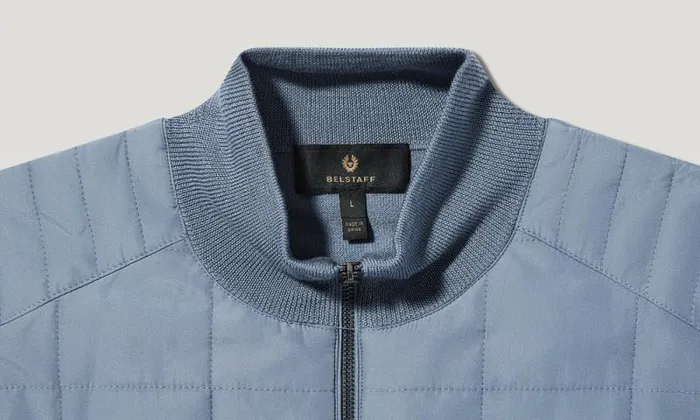 Knitwear Men Belstaff Kelbrook Zip Cardigan Blue Flint