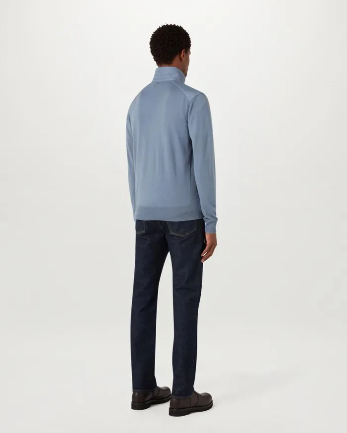 Knitwear Men Belstaff Kelby Zip Cardigan Blue Flint Knitwear Men Belstaff Kelby Zip Cardigan Blue Flint
