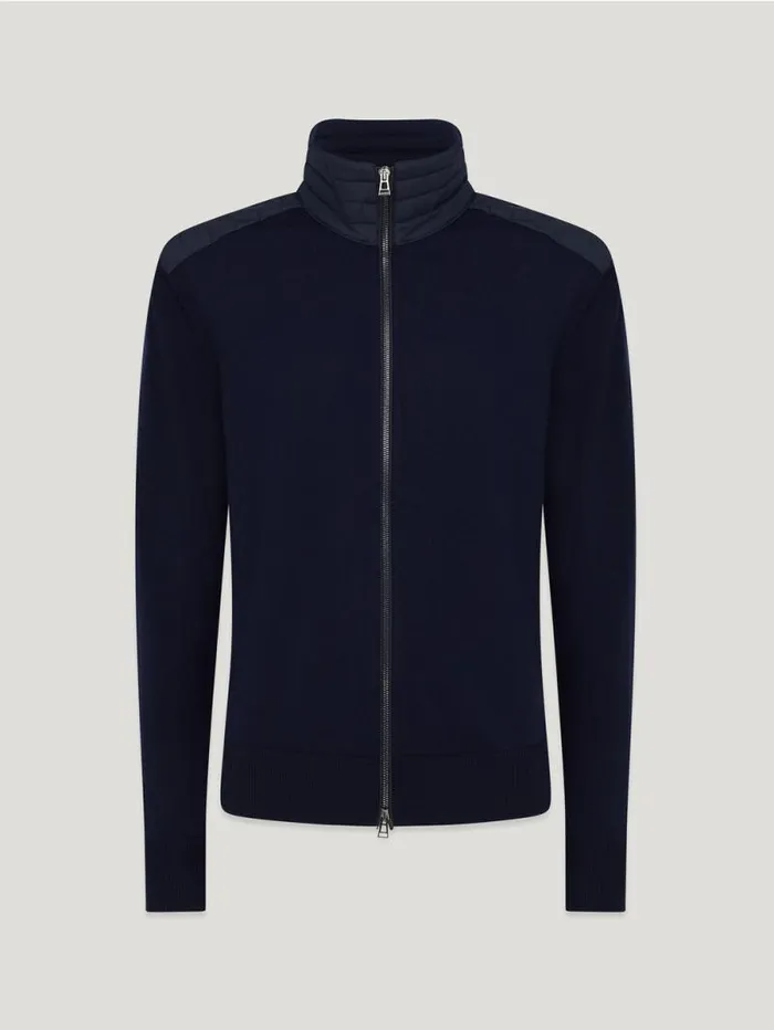 Knitwear Men Belstaff Kelby Zip Cardigan Dark Ink