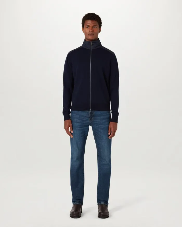 Knitwear Men Belstaff Kelby Zip Cardigan Dark Ink