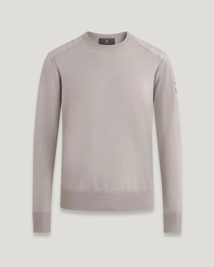 Knitwear Men Belstaff Kerrigan Crewneck Jumper Chrome Grey