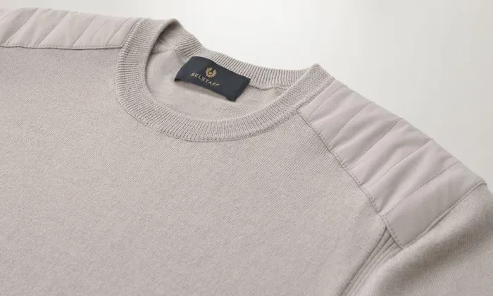 Knitwear Men Belstaff Kerrigan Crewneck Jumper Chrome Grey