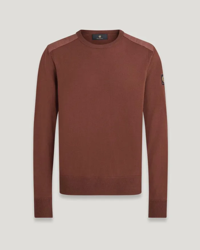 Knitwear Men Belstaff Kerrigan Crewneck Jumper Deep Copper