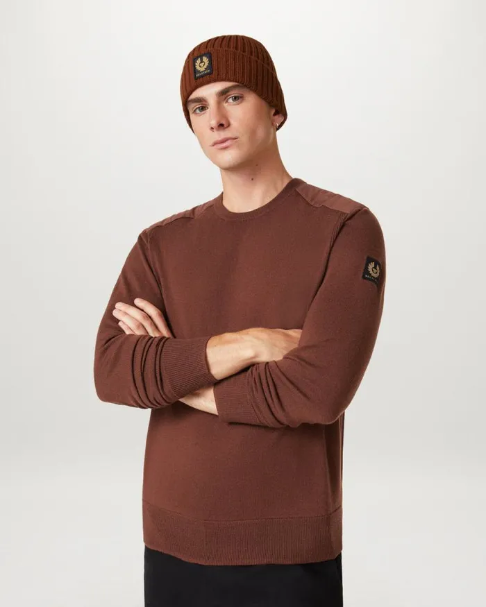 Knitwear Men Belstaff Kerrigan Crewneck Jumper Deep Copper Knitwear Men Belstaff Kerrigan Crewneck Jumper Deep Copper