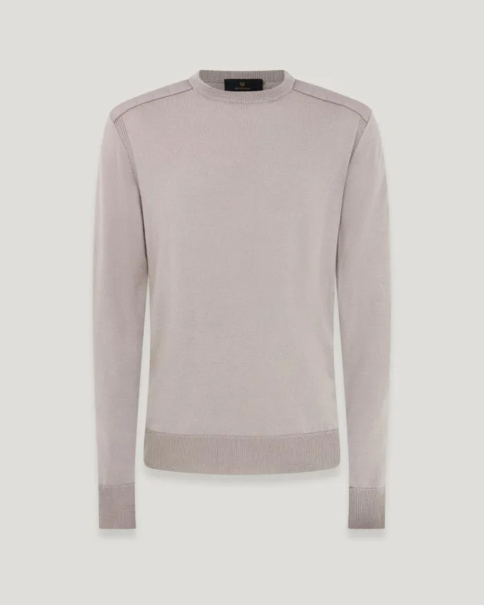 Knitwear Men Belstaff Kerrigan Crewneck Jumper Pumice