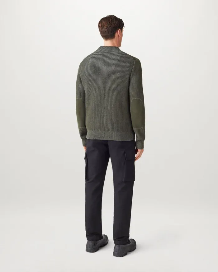 Knitwear Men Belstaff Stanley Mock Neck Jumper Tile Green Mid Grey Heather Knitwear Men Belstaff Stanley Mock Neck Jumper Tile Green Mid Grey Heather