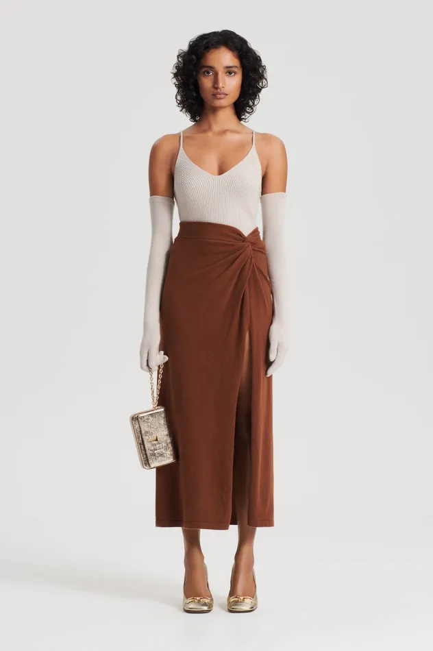 Knitwear Women CASHMERE SARONG SKIRT SPICE Scanlan Theodore