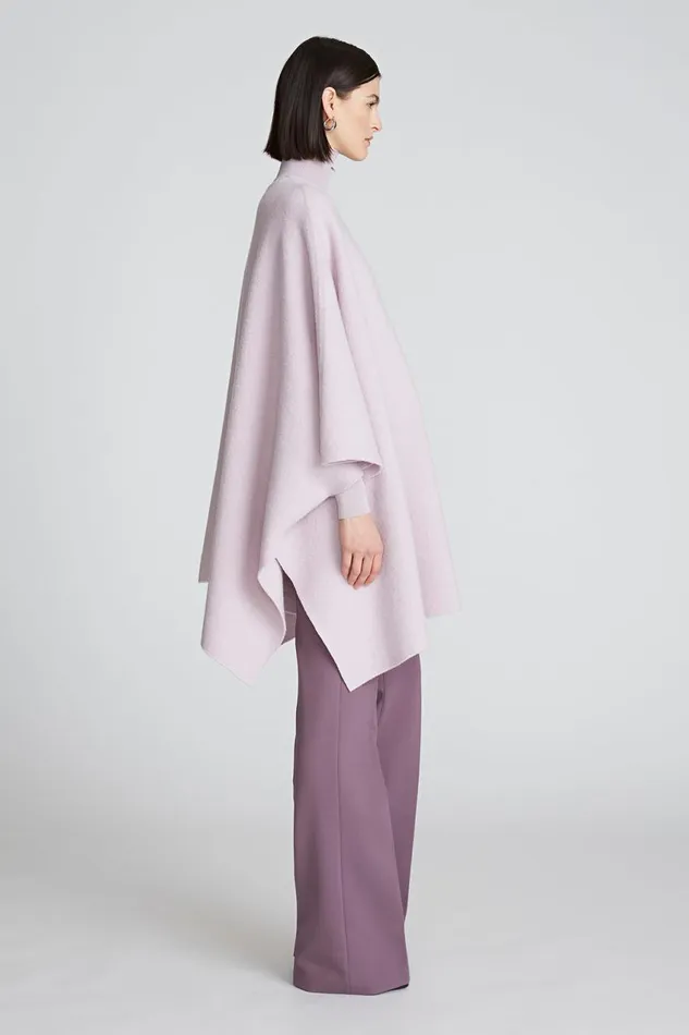 Knitwear Women Halston Bridget Poncho In Boiled Wool Light Plum