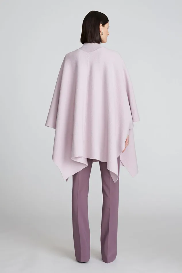 Knitwear Women Halston Bridget Poncho In Boiled Wool Light Plum