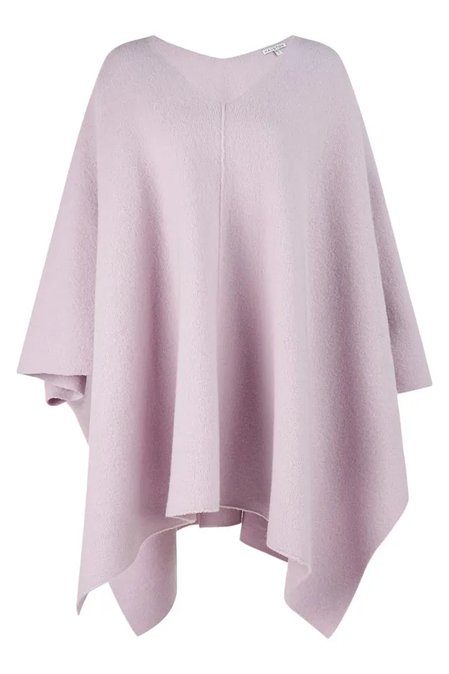 Knitwear Women Halston Bridget Poncho In Boiled Wool Light Plum
