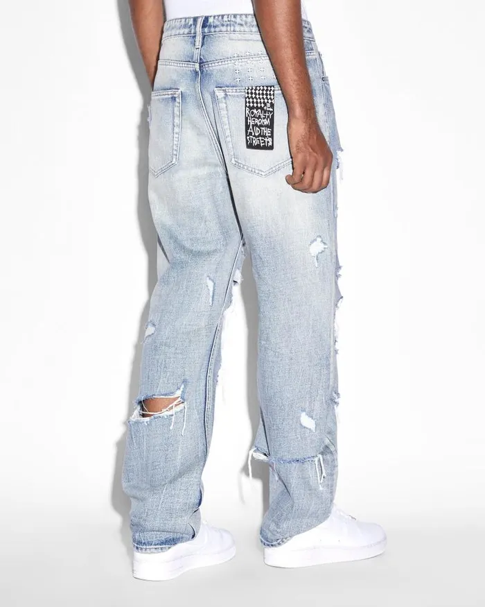 Ksubi Anti K Punk Blue Shred Mens Relaxed