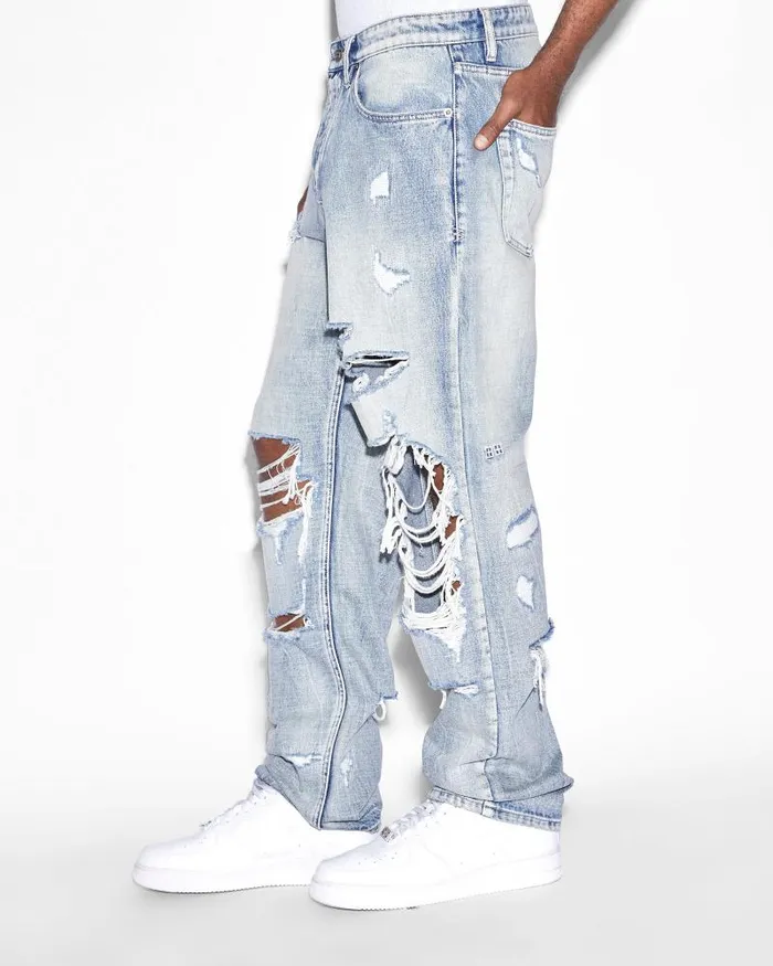 Ksubi Anti K Punk Blue Shred Mens Relaxed