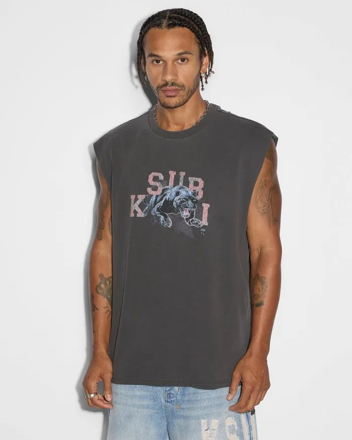 Ksubi Apex Biggie Slash Tee Faded Black Mens TShirts