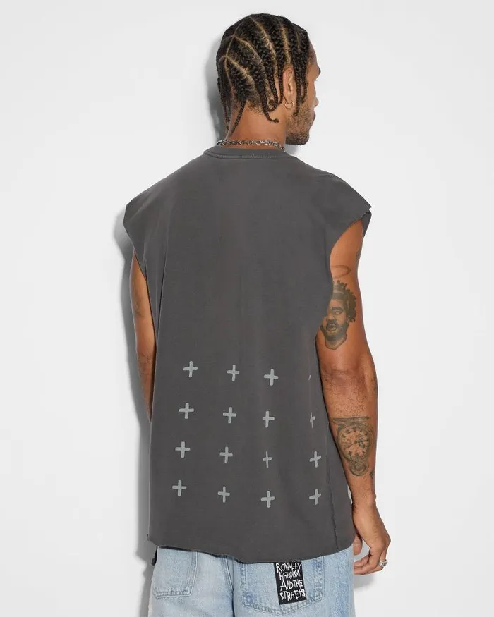 Ksubi Apex Biggie Slash Tee Faded Black Mens TShirts