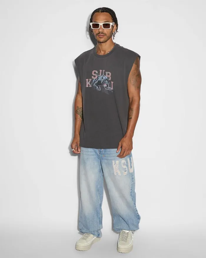 Ksubi Apex Biggie Slash Tee Faded Black Mens TShirts