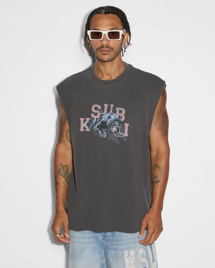 Ksubi Apex Biggie Slash Tee Faded Black Mens TShirts