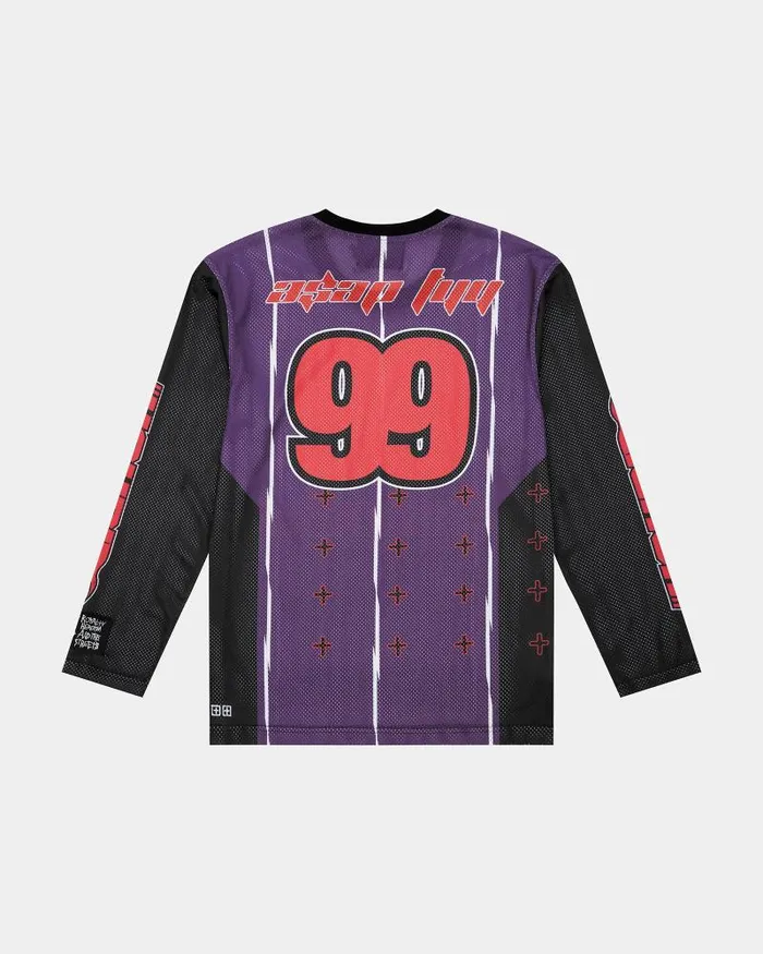 Ksubi Asap Tyy Moto Jersey Purple Mens Shirts