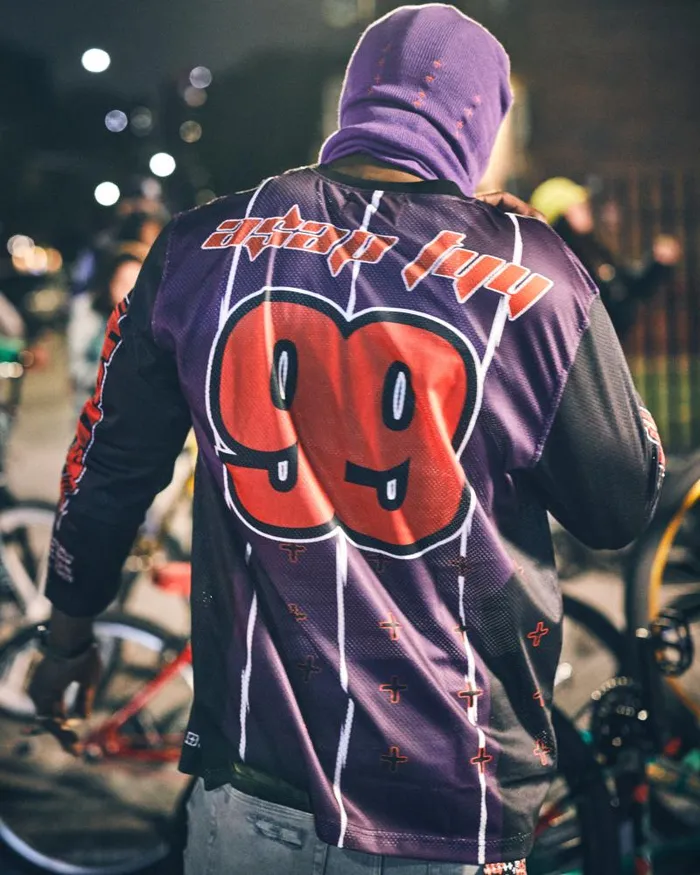 Ksubi Asap Tyy Moto Jersey Purple Mens Shirts