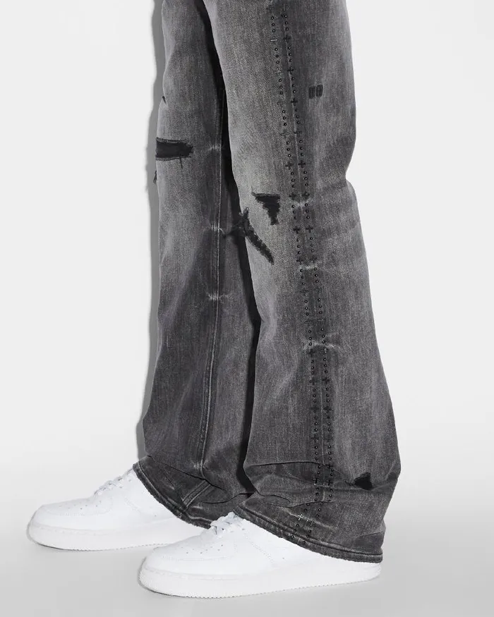 Ksubi Bronko Black Metal Mens Bootcut
