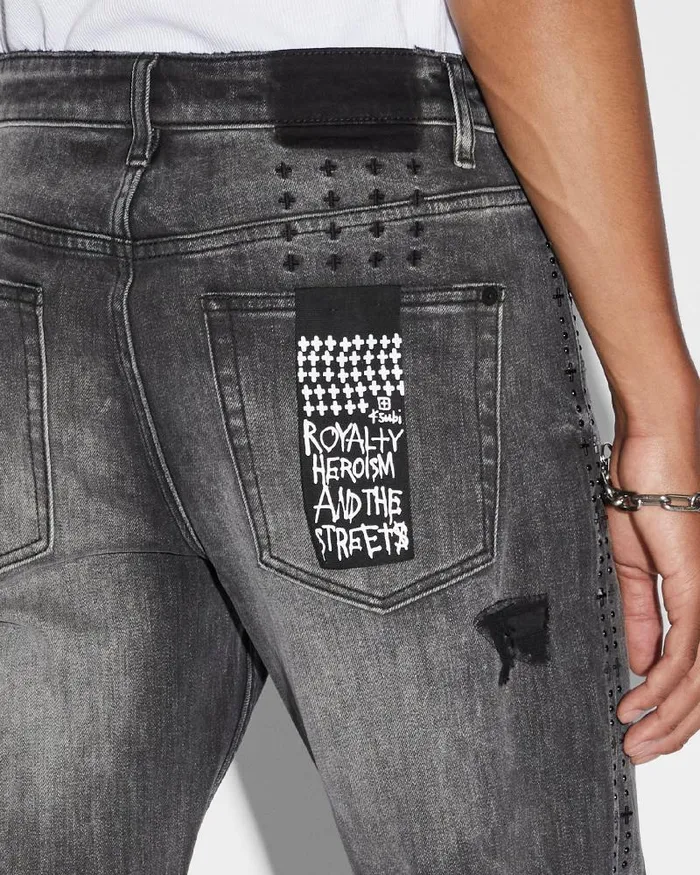 Ksubi Bronko Black Metal Mens Bootcut